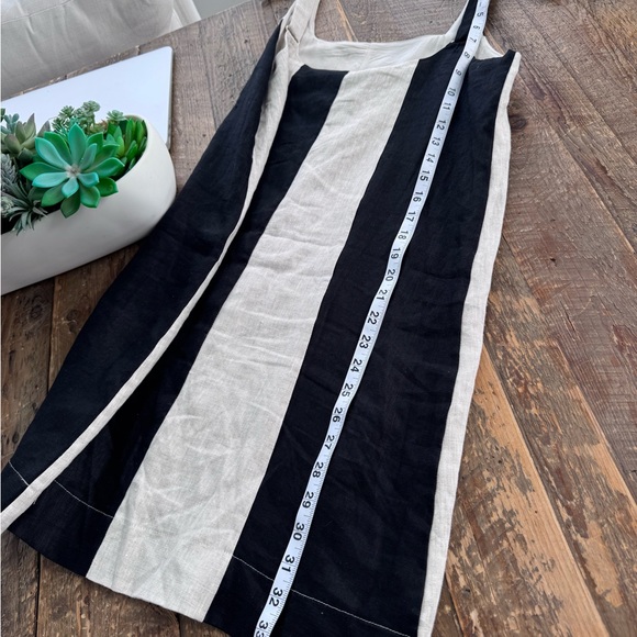 DISSH color block black and beige striped linen dress - Picture 7 of 7